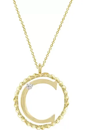 London Road 9ct Gold Diamond Initial Pendant Necklace