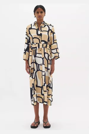 INWEAR Hecante Cropped Sleeve Loose Shirt Midi Dress