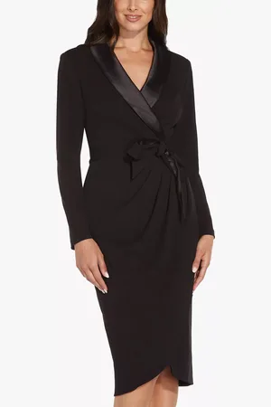 Adrianna Papell Knit Wrap Tuxedo Dress