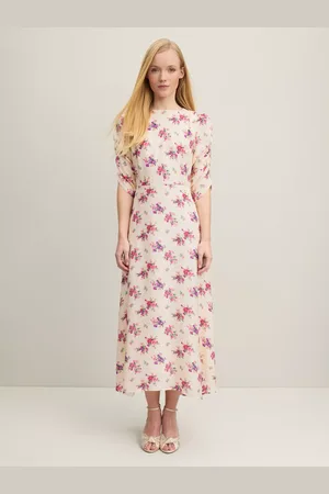L.K. Bennett Delilah Floral Bouquet Print Jacquard Silk Midi Dress