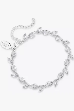 Jon Richard Bridal Pave Cubic Zirconia Wave Leaf Bracelet