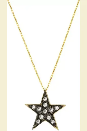 London Road 9ct Gold Portobello Starry Night Diamond Pave Star Pendant Necklace