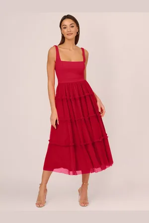 Adrianna Papell Adrianna by Knit Mesh Flared Dress