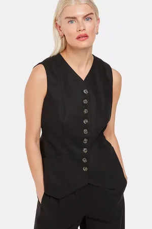 Whistles Petite Lindsey Linen Blend Waistcoat