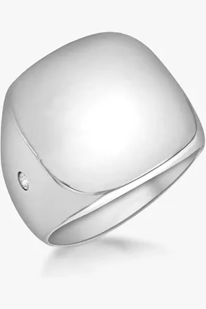 IBB Personalised Unisex Cubic Zirconia Square Signet Ring