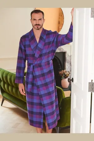 British Boxers Check Brushed Cotton Dressing Gown