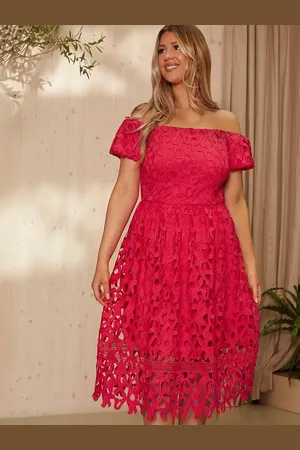 Chi Chi London Lace Bardot Midi Dress