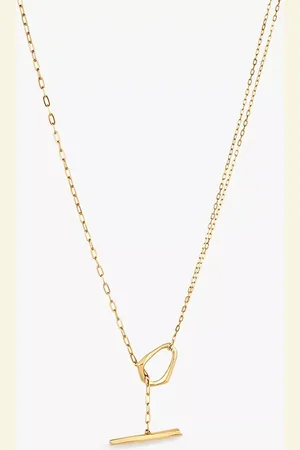 Dinny Hall Thalassa Faceted Medium Hoop T-Bar Lariat Necklace