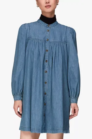 Whistles Chambray Denim Mini Trapeze Dress