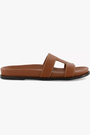 Dune Loupa Topstitch Detail Flat Slider Sandals