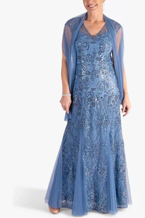 Chesca Sequin Mesh Scarf And Maxi Dress