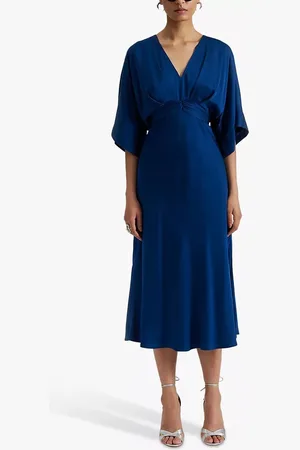 By Malina Juno Satin Batwing Midi Dress