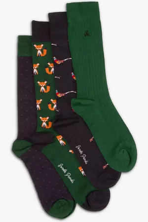 Swole Panda Fox & Pheasant Bamboo Socks, Pack of 4