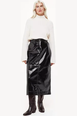 Whistles Petite Rachel Midi Leather Skirt