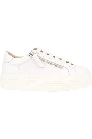 JONES BOOTMAKER Amaliada Leather Zip Detail Platform Trainers