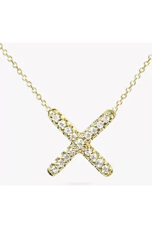 London Road 9ct Gold Portobello Geo Diamond Kiss Pendant Necklace