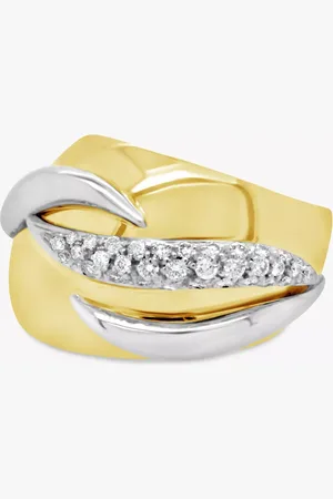 Milton & Humble Jewellery Pre-Loved Wempe 18ct White & Yellow Gold Diamond Chunky Band Ring