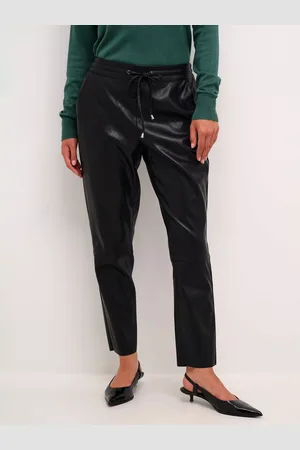 Kaffe Villa Faux Leather Cropped Trousers