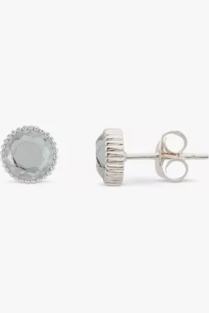 Auree Barcelona Birthstone Sterling Silver Stud Earrings