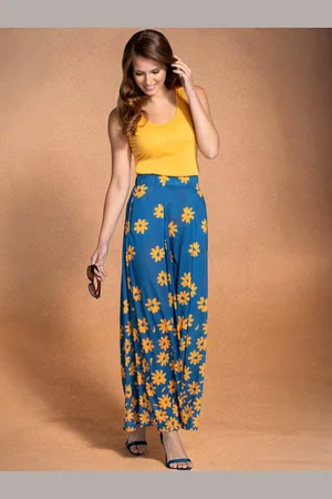 HotSquash Box Pleat Daisy Print Maxi Skirt