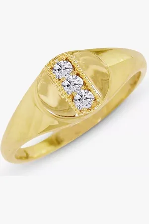 London Road 9ct Diamond Signet Ring, M