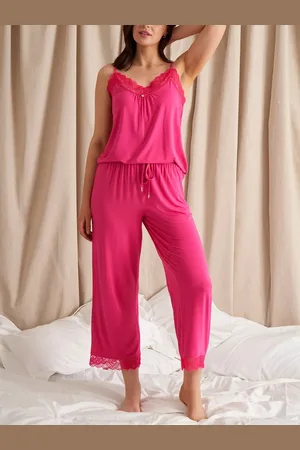 PRETTY YOU Bamboo Lace Cami Cropped Pyjama Set