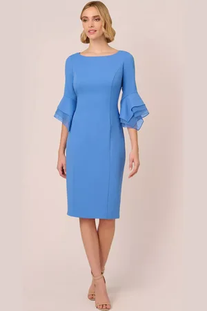 Adrianna Papell Knit Crepe Tiered Sleeve Dress