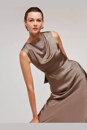 Whistles Cowl Neck Satin Maxi Dress2