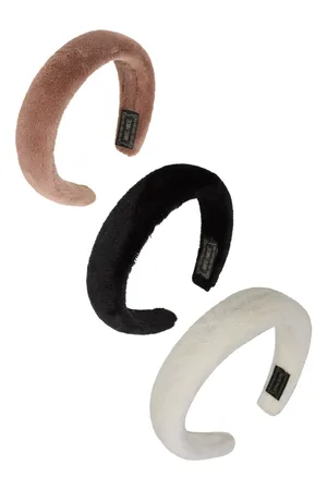 HotSquash Plushy Fleece Head Bands, Pack of 3