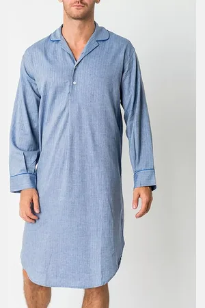 British Boxers Herringbone Cotton Twill Nightshirt