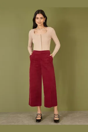 Yumi Corduroy Wide Leg Trousers, Green