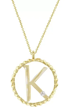 London Road 9ct Gold Diamond Initial Pendant Necklace