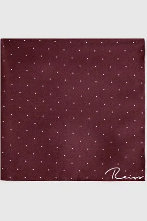 Reiss Liam Polka Dot Silk Pocket Square