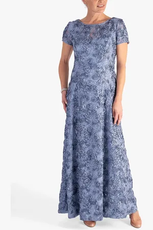 Chesca Rosette Detail Lace Maxi Dress