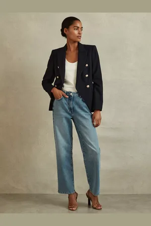 Reiss Tally Double Breasted Wool Blend Blazer