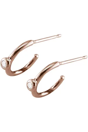 London Road 9ct Gold Diamond Hoop Earrings