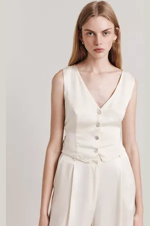 Ghost Eden Cropped Satin Waistcoat