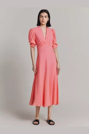 Ghost Madi Puff Sleeve Midi Dress