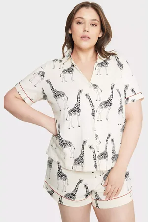 Chelsea Peers Curve Organic Cotton Giraffe Shorts Pyjamas