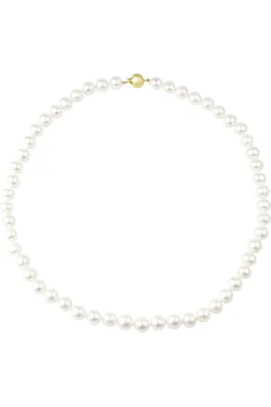 E.W Adams Freshwater Lustre Pearls Knotted 16" Necklace with Gold Clasp
