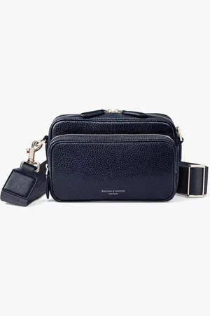 ASPINAL OF LONDON Reporter East West Pebble Leather Messenger Bag