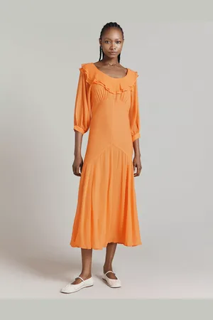 Ghost Poppy Bias Cut Midi Dress