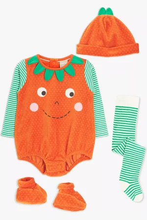 John Lewis Baby Pumpkin Stripe 4 Piece Costume Set