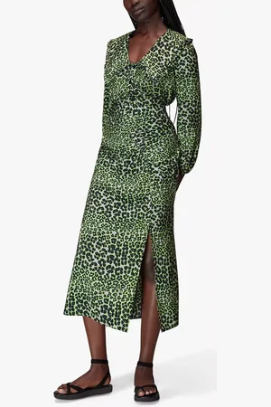 Whistles Fluro Animal Ruched Midi Skirt