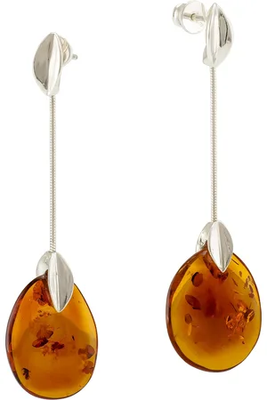 Be-Jewelled Amber Snake Drop Earrings