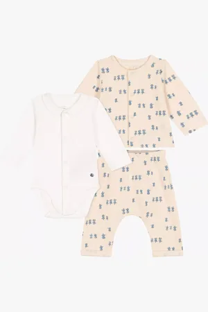 Petit Bateau Baby Three Piece Cotton Fleece Set
