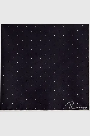 Reiss Liam Polka Dot Silk Pocket Square