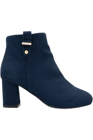 Paradox London Billie Wide Fit Block Heel Suedette Ankle Boots