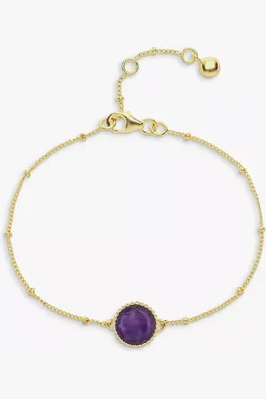 Auree Barcelona Personalised Birthstone Gold Vermeil Beaded Chain Bracelet