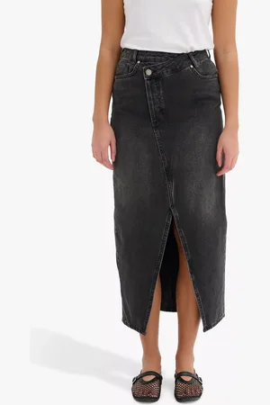 My Essential Wardrobe Louis Crossover Waist Denim Skirt
